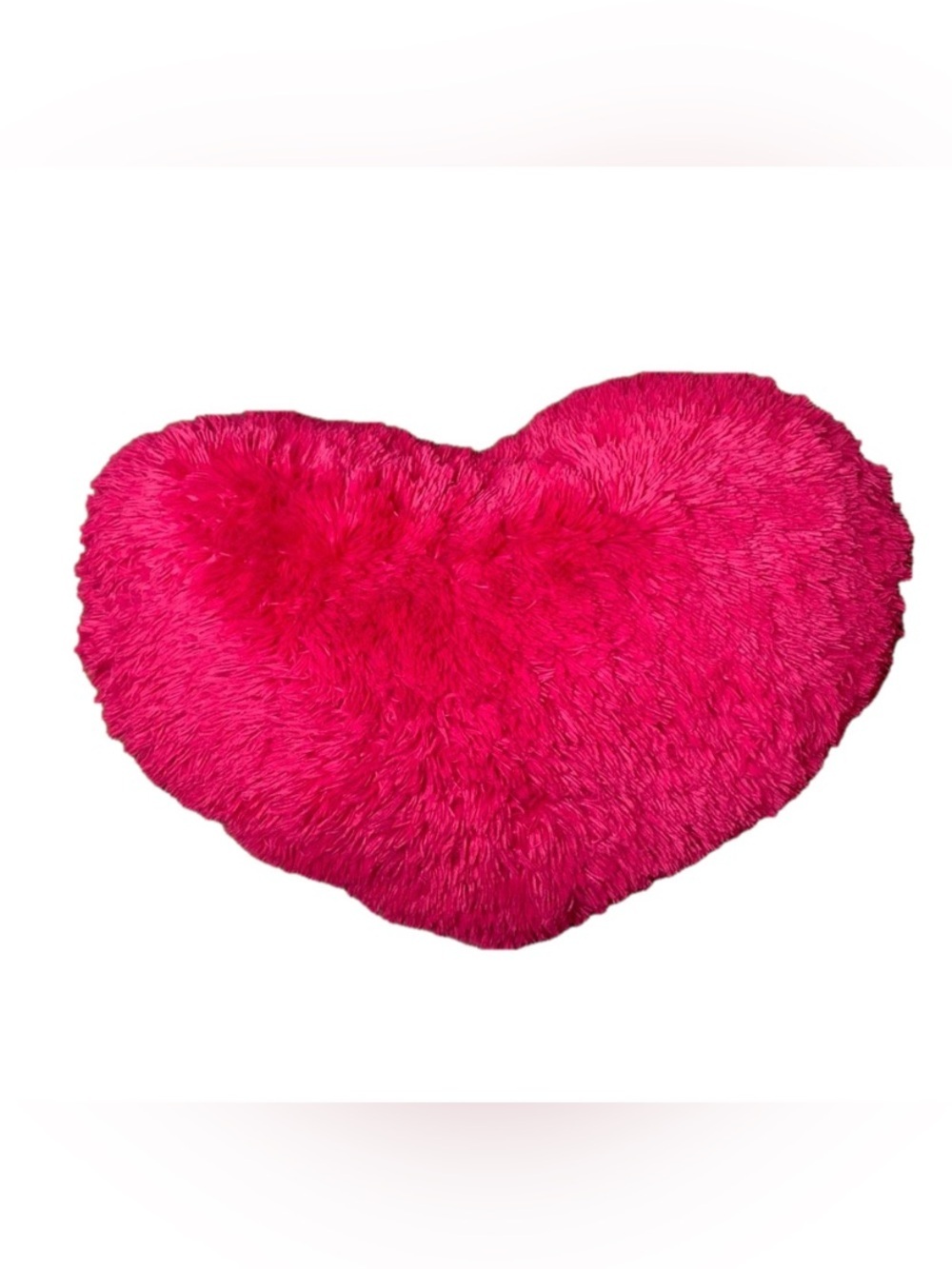 💕 Extra Large 💕 Rose Red Fuzzy Plush Heart Pillow